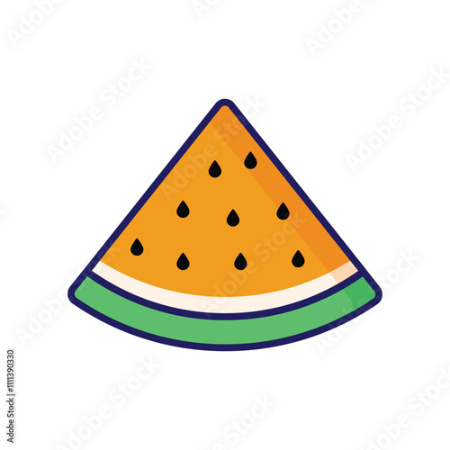 Watermelon Fruits simple cartoon minimalist isolated white background