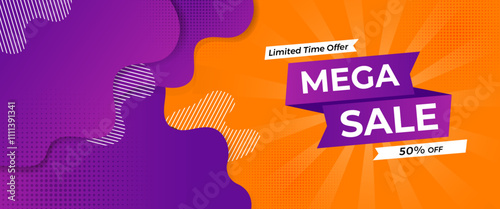 Sales banner collection in origami style theme