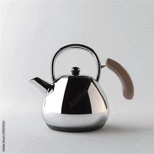 Kettle isolated on a white background. 3d render illustration..eps