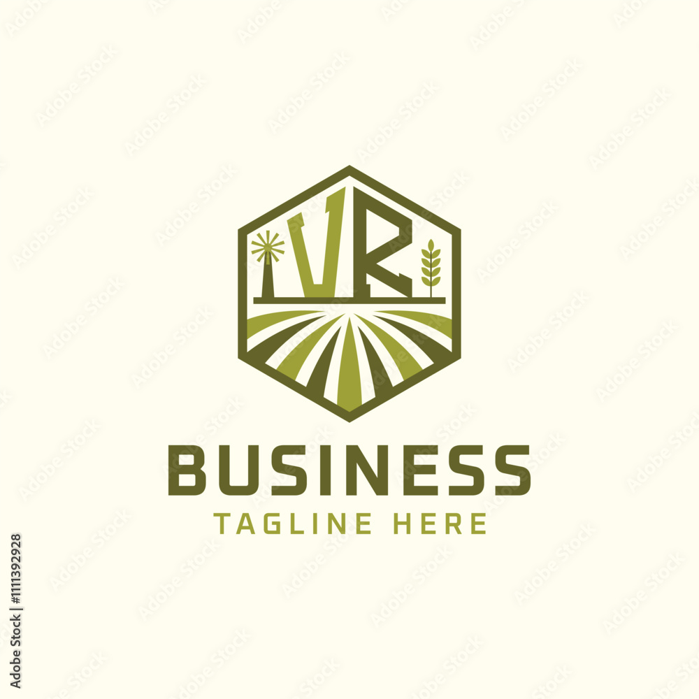 VR Farm Logo Design | Modern VR Agro Logo for Eco-Friendly Sustainable Businesses