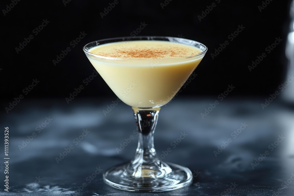 Creamy Cocktail in a Martini Glass with Spice Creamy Cocktail in a Martini Glass with Spice