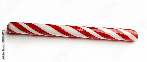 Wallpaper Mural A vibrant Christmas candy cane isolated on a white background, perfect for holiday-themed designs, gift wrapping, or festive marketing materials. Torontodigital.ca