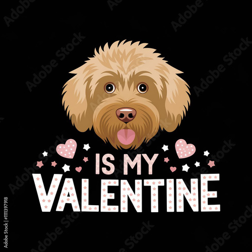 flat vector illustration of a Golden Doodle Dog Ai Generated