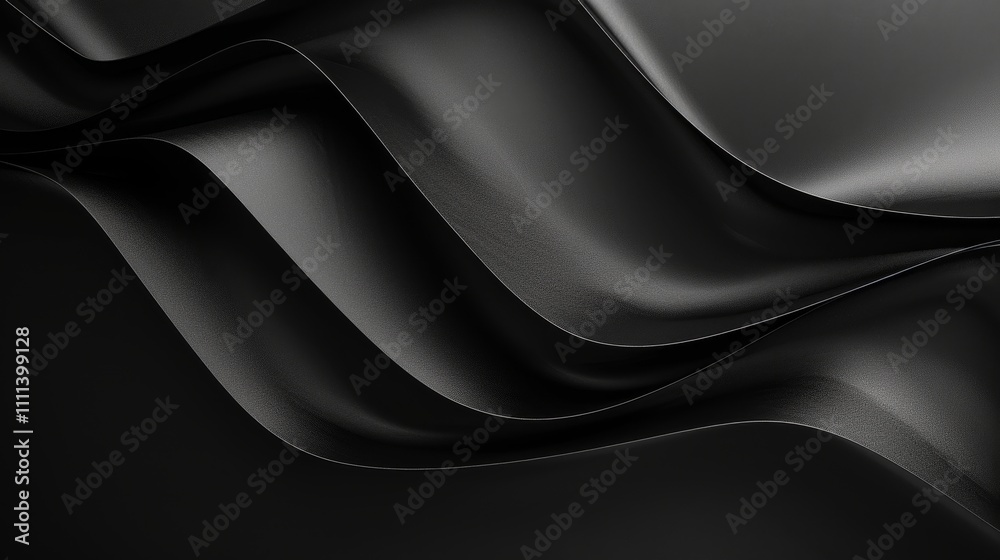Smooth, undulating black forms create a sophisticated and abstract backdrop, perfect for wallpapers or elegant design projects Smooth, undulating black forms create a sophisticated and abstract backdrop, perfect for wallpapers or elegant design projects