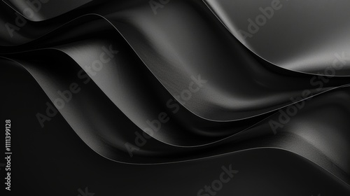 Smooth, undulating black forms create a sophisticated and abstract backdrop, perfect for wallpapers or elegant design projects