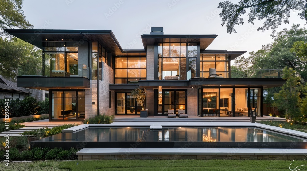 Contemporary home with an open floor plan and sleek design Contemporary home with an open floor plan and sleek design