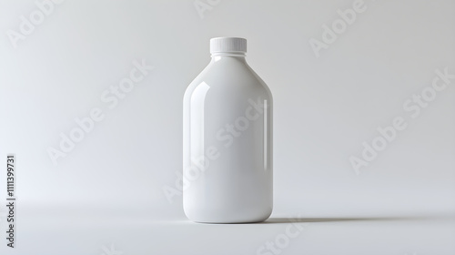 Minimalist White Plastic Bottle on White Background: A Study in Simplicity and Functionality