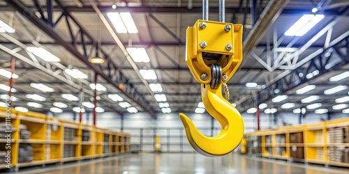 Wallpaper Mural Yellow crane hook assembly hanging under shop ceiling, crane, hook, assembly, yellow, hanging, ceiling, shop Torontodigital.ca
