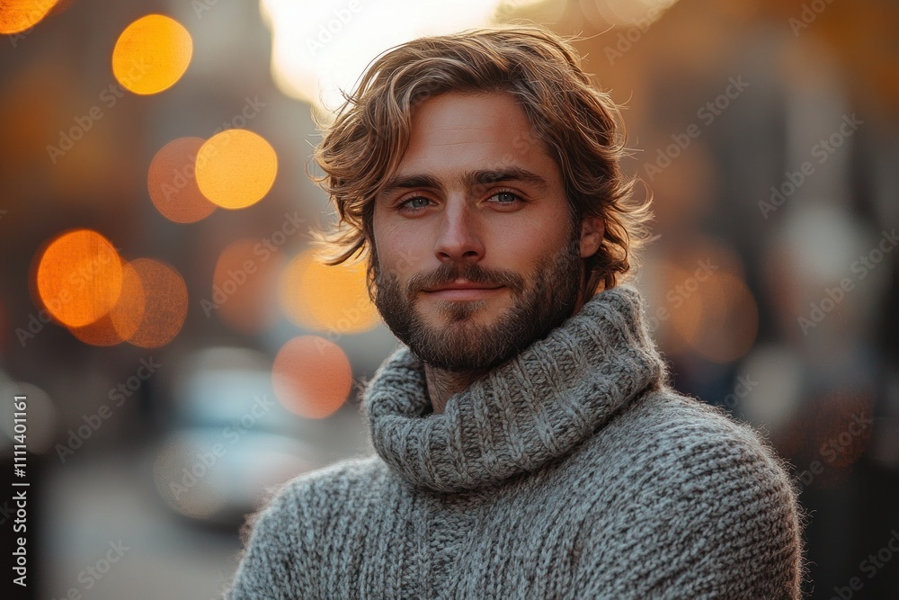 portrait of a smiling mature black businessman in cozy sweater in golden hour light confident happy urban setting portrait of a smiling mature black businessman in cozy sweater in golden hour light confident happy urban setting