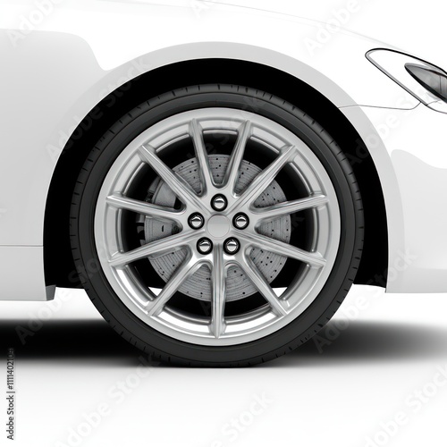 Isolated Car Wheel Well Side View Design