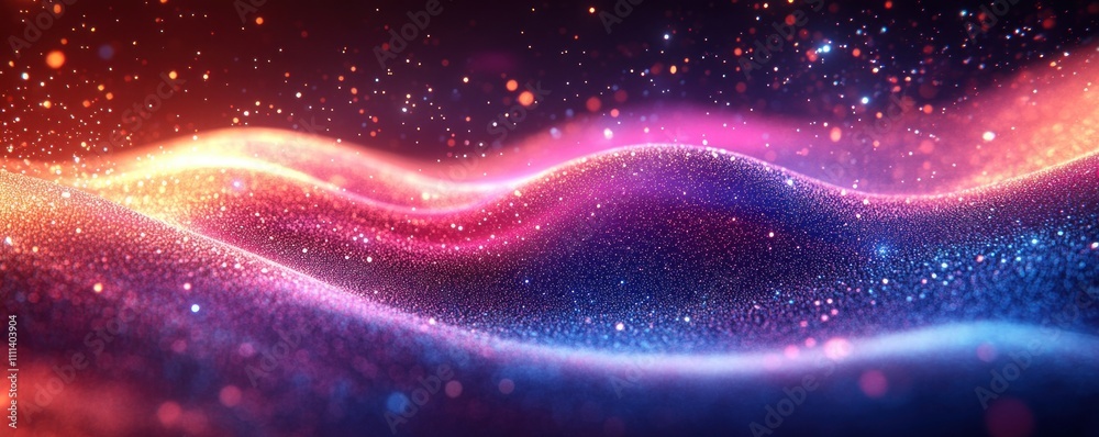 Fototapeta premium Futuristic Abstract Digital Wave Background with Neon Colors and Glowing Particles for Tech and Graphics