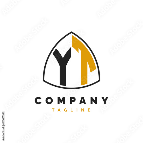 Initial Letter YT Logo Design. Alphabet YT Logo Template