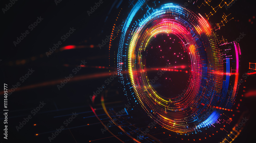 Abstract black background with Colorful geometric lines. Digital future technology . Abstract business connection of lines from nodes innovation of communication in the network. Abstract black background with Colorful geometric lines. Digital future technology . Abstract business connection of lines from nodes innovation of communication in the network.
