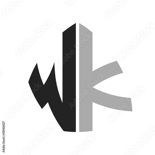 Modern Creative WK Logo Design. Letter WK Icon for any Business and Company