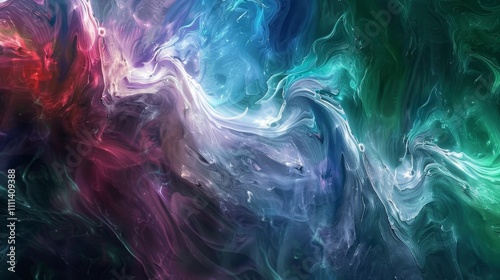 Abstract colorful background resembling fluid acrylic painting, creating a mesmerizing blend of colors and textures