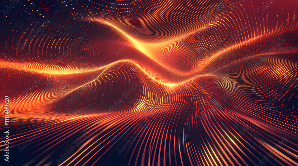 Abstract Red and Gold Dynamic Flow - Futuristic Technology and Gradient Background Abstract Red and Gold Dynamic Flow - Futuristic Technology and Gradient Background