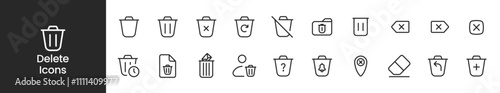Recycle Bin Icon Minimalist Trash Can Symbol