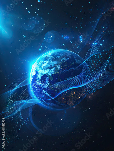 space, light, energy, earth, star, globe, world, illustration, technology, planet, science, blue, universe, design, digital, sun, wallpaper, futuristic, explosion, glow, stars, motion, internet, commu photo