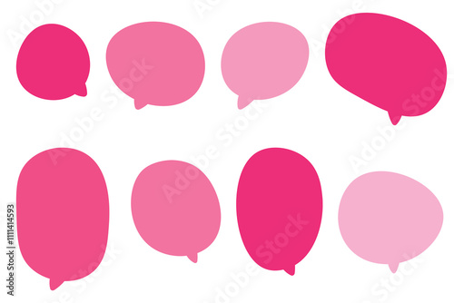 Set valentine speech bubbles on white background. chat box or chat vector square and doodle message or communication icon Cloud speaking for comics and minimal message dialog