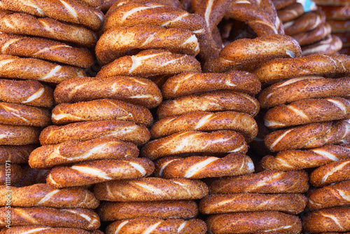 Turkish Bagel Simit selling in a van  photo