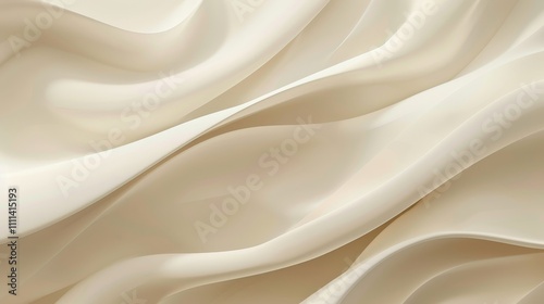 Luxurious white silk waves create elegant backdrop for design projects, evoking beauty and luxury. Ideal for weddings, fashion, beauty, or cosmetics