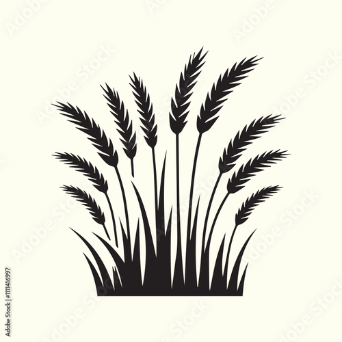 grass and flowers, black grass and flowers vector, grass and flowers silhouette vector illustration design.