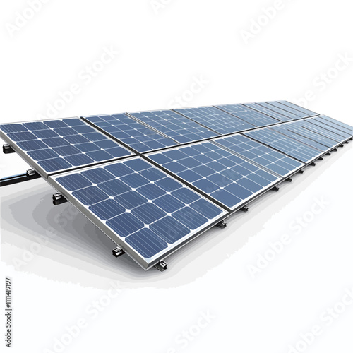 solar panel isolated on white background. 3d render image..eps