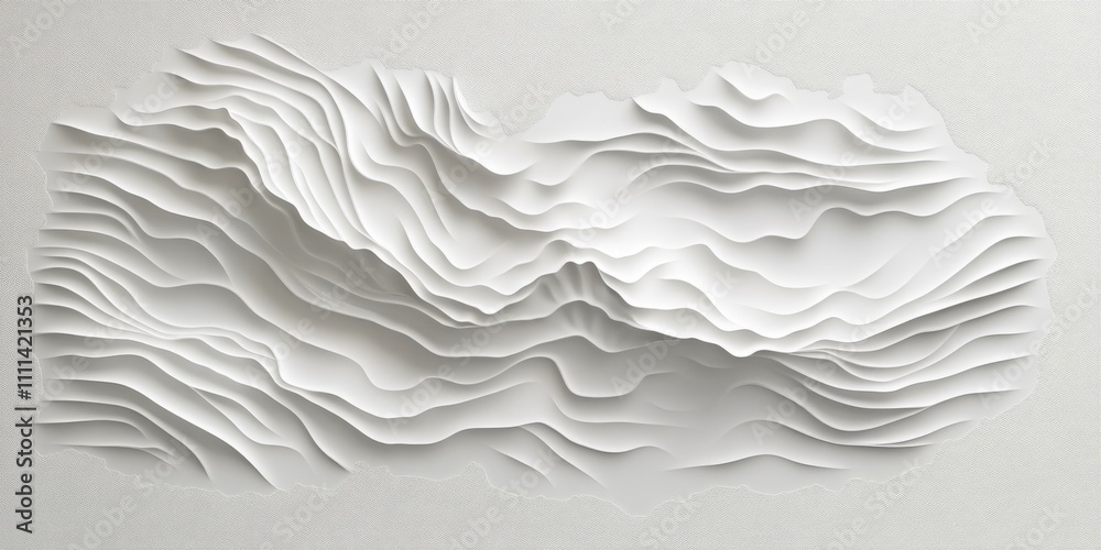 Fototapeta premium Abstract White Topographic Map Modern Minimalist 3D Texture Design Background