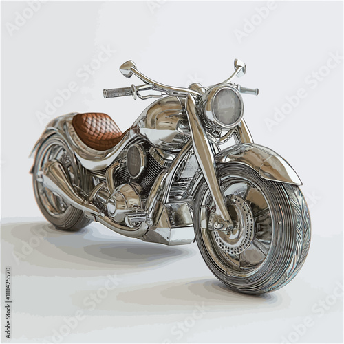 Vintage motorcycle isolated on a white background. 3d render..eps