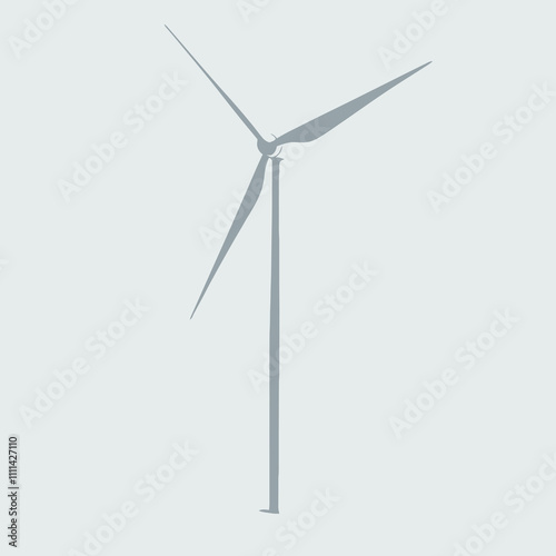 Wind turbine isolated on a white background. 3d render of wind turbines.eps