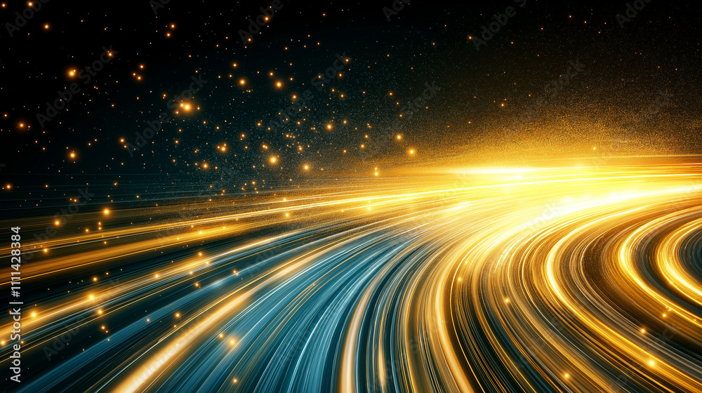 Golden Path to Innovation: An abstract depiction of a glowing, futuristic path, symbolizing progress, speed, and the pursuit of new frontiers. Golden Path to Innovation: An abstract depiction of a glowing, futuristic path, symbolizing progress, speed, and the pursuit of new frontiers.