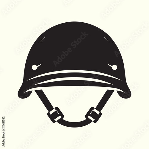 military cap illustration, black military cap logo vector, military cap silhouette vector illustration design.