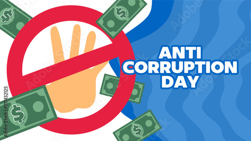 International Anti-Corruption Day with money silhouette