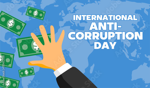 International Anti-Corruption Day with money silhouette