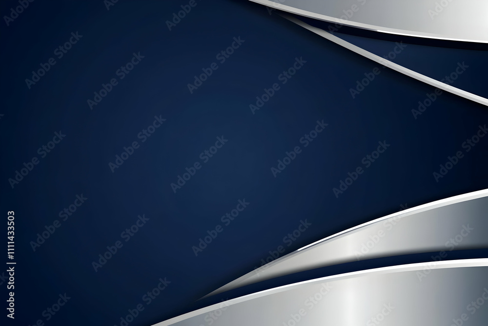 Abstract design featuring silver curves on a dark blue background, ideal for modern presentations. Abstract design featuring silver curves on a dark blue background, ideal for modern presentations.