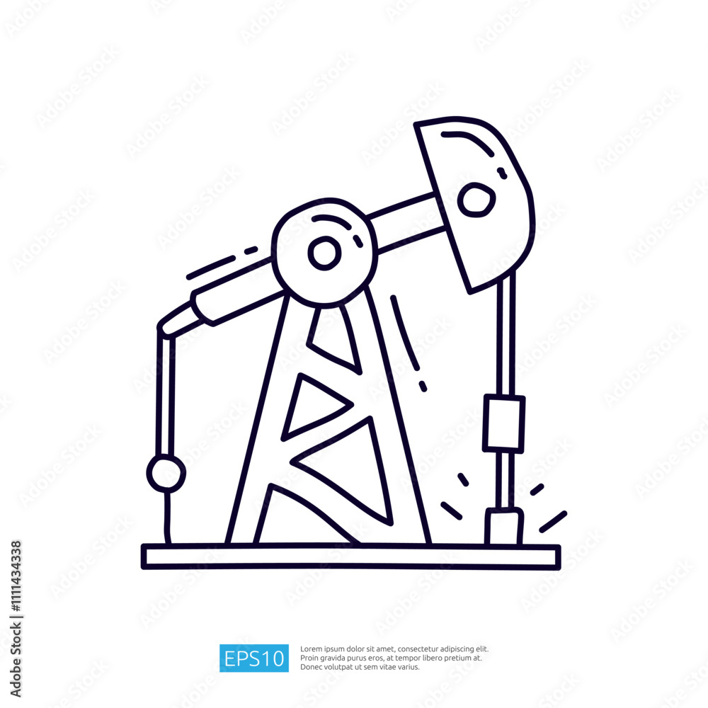 A simplified illustration of an oil pump jack, representing the oil extraction process in the energy industry.
