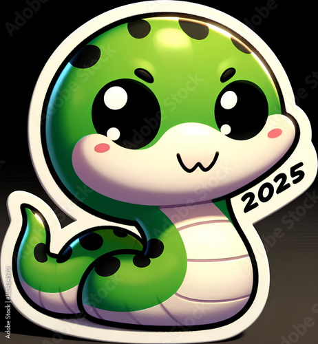 cartoon animation AI 2025 happy newyear snake character background lovely cute 뱀 캐릭터 줄무늬 뱀캐릭터 꼬마 comic 익살 귀욤뽀짝 반려동물 심볼 photo