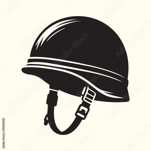 military cap illustration, black military cap logo vector, military cap silhouette vector illustration design.