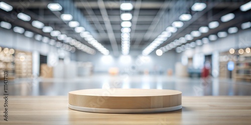 Empty Modern Product Podium Display with Blurred Background for Showcase
