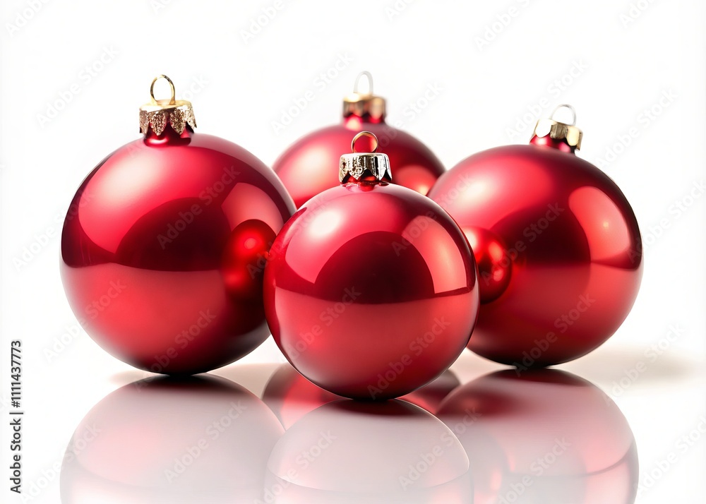 Elegant Christmas Red Balls Isolated on White Background - Minimalist Holiday Decoration with Vibrant Colors for Festive Celebrations and Seasonal Imagery Elegant Christmas Red Balls Isolated on White Background - Minimalist Holiday Decoration with Vibrant Colors for Festive Celebrations and Seasonal Imagery