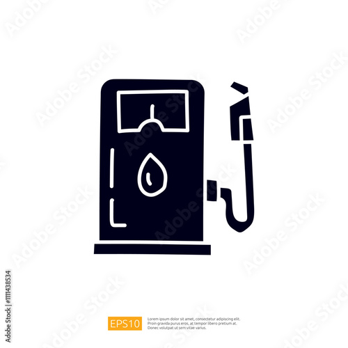 A simple graphic representation of a fuel pump, typically found at gas stations, illustrating its purpose of dispensing fuel for vehicles.
