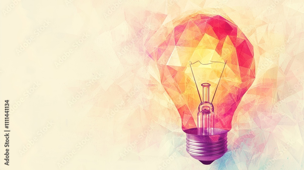 Vibrant Light Bulb Illustration with Colorful Background Vibrant Light Bulb Illustration with Colorful Background