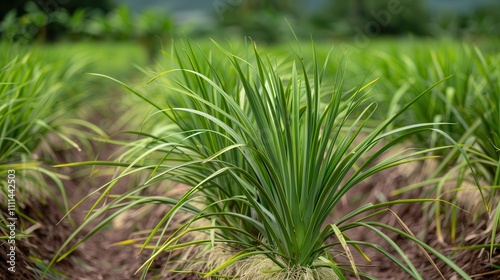 Lemongrass aroma offers organic freshness. Lush green grass with dew droplets