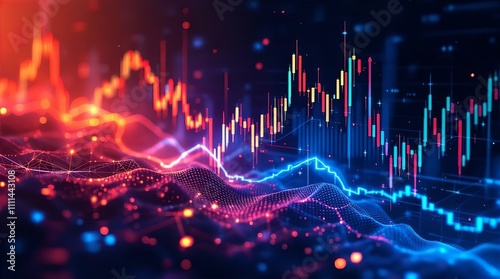 Dynamic Financial Data Visualization with Rising and Falling Candlestick Charts