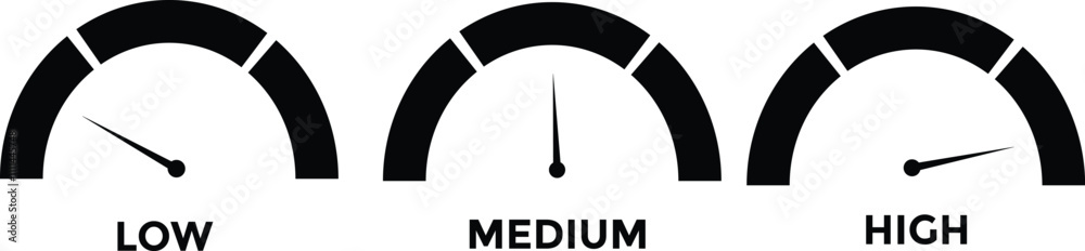 Fotografie speedometer color icon set