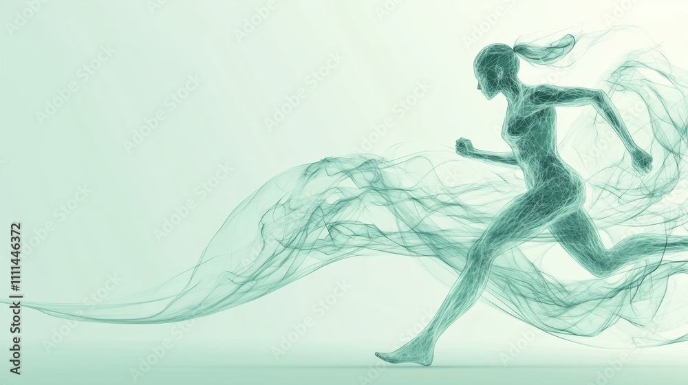 Dynamic Abstract Running Figure in Motion Art Dynamic Abstract Running Figure in Motion Art