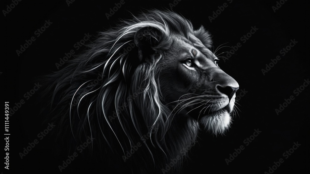 Naklejka premium black lion