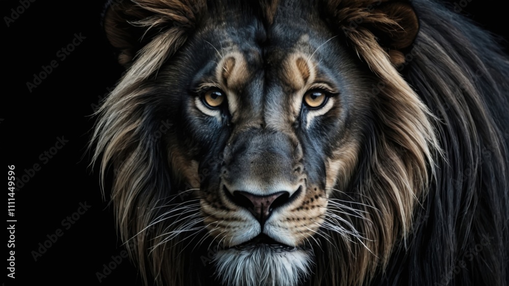 Naklejka premium black lion