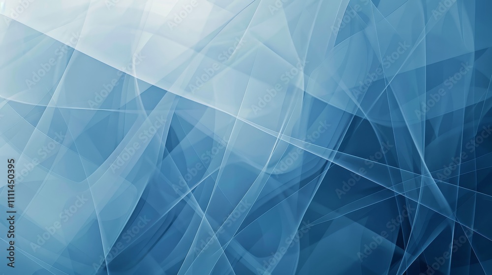 Obraz premium Abstract blue background featuring intersecting lines and curves, creating a sense of depth and dynamic movement