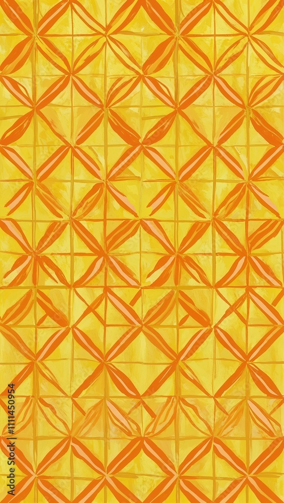 Orange Cross pattern hand drawn design on Yellow background illustration Orange Cross pattern hand drawn design on Yellow background illustration